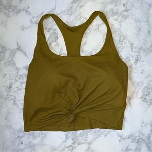 JoyLab Ribbed Women's Tie-Front
Racerback Bra Top- Green- Medium
